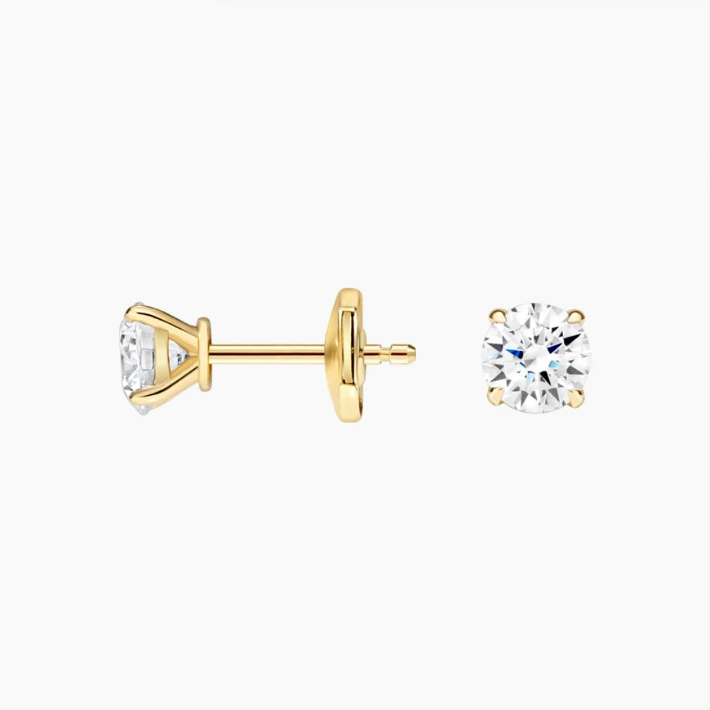 1 TCW Round Cut Lab Grown Diamond Earrings - view 4