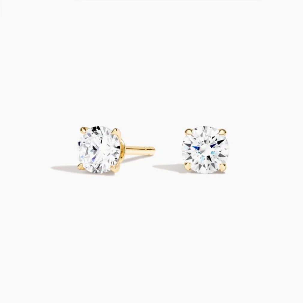 1 TCW Round Cut Lab Grown Diamond Earrings - view 2