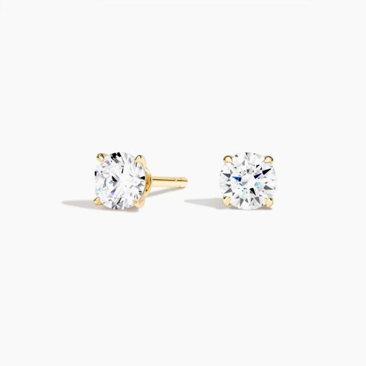 1 TCW Round Cut Lab Grown Diamond Earrings - view 2