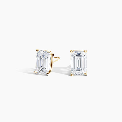 Solitaire 1 TCW Emerald Cut Lab Grown Diamond Earrings - view 3