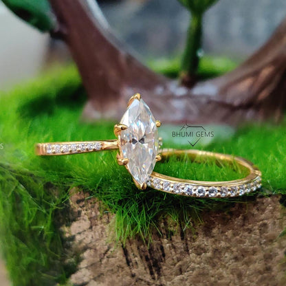 2.46TCW Marquise Cut Moissanite Bridal Set | Bhumi Gems