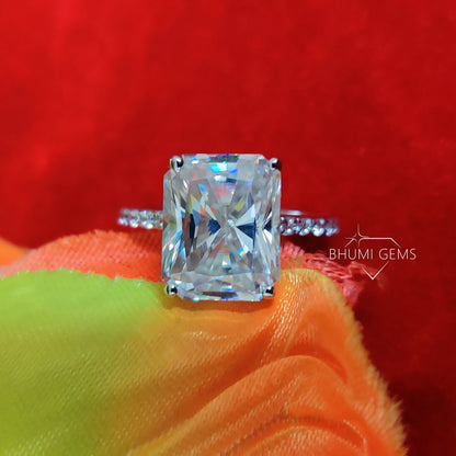 Radiant moissanite ring for women