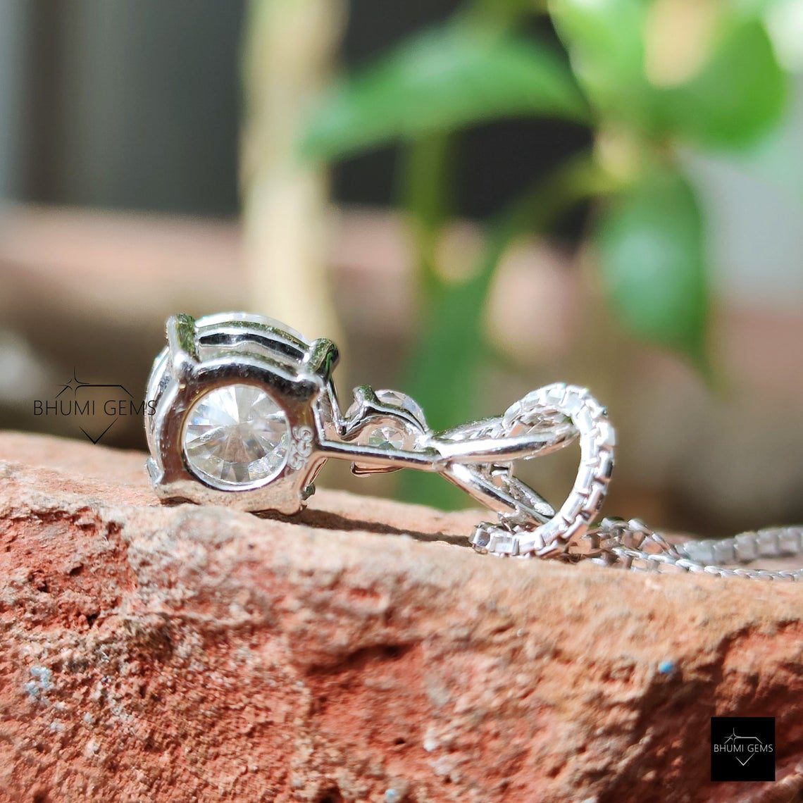 2.15TCW Round Colorless Moissanite Necklace - view 5