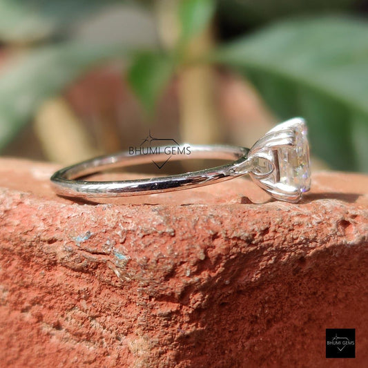 asscher solitaire 14k white gold ring