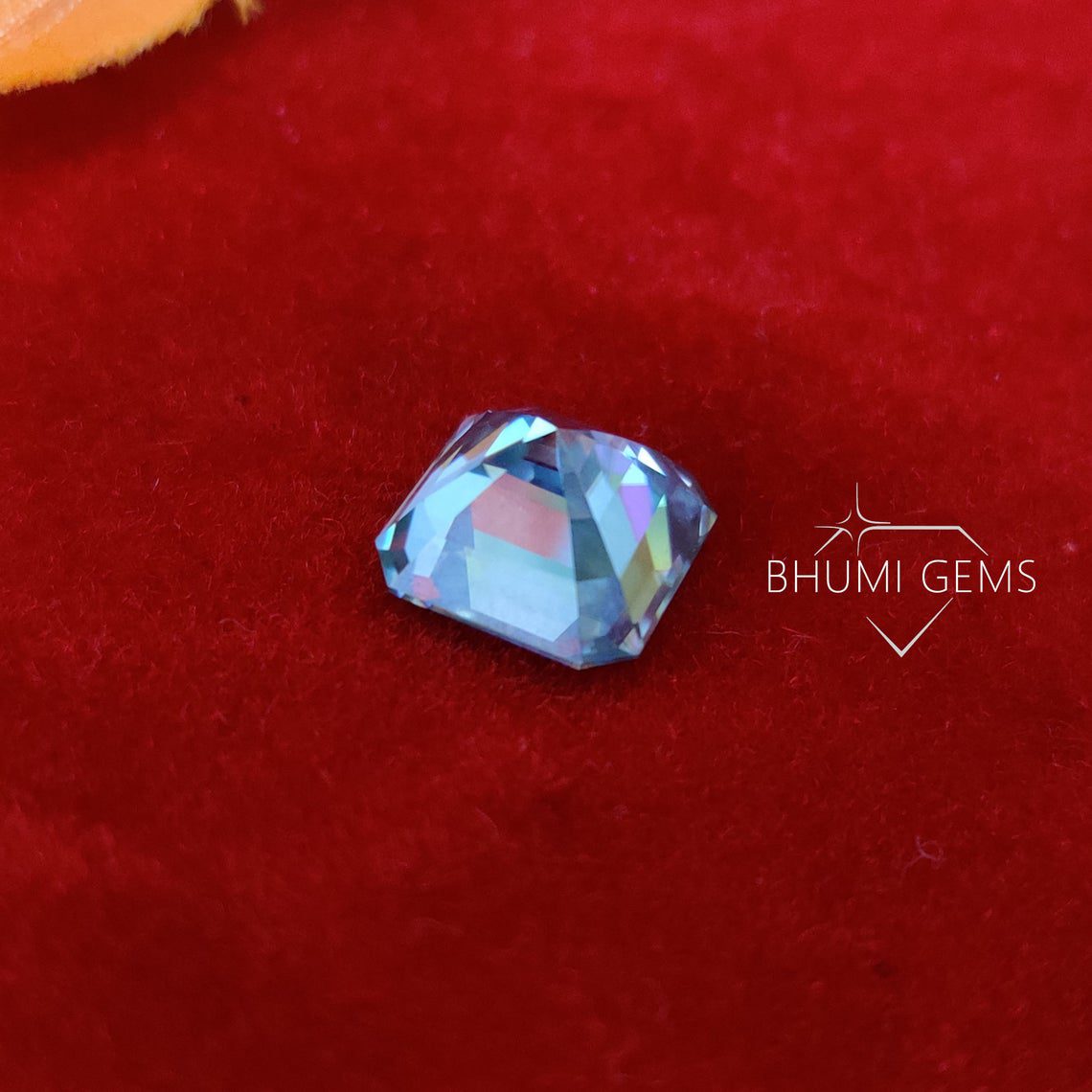 Blue Asscher Loose Moissanite Diamond Gemstone For Engagement, Wedding, Anniversary, Bridal Making Ring, Earring, Pandant By Bhumi Gems