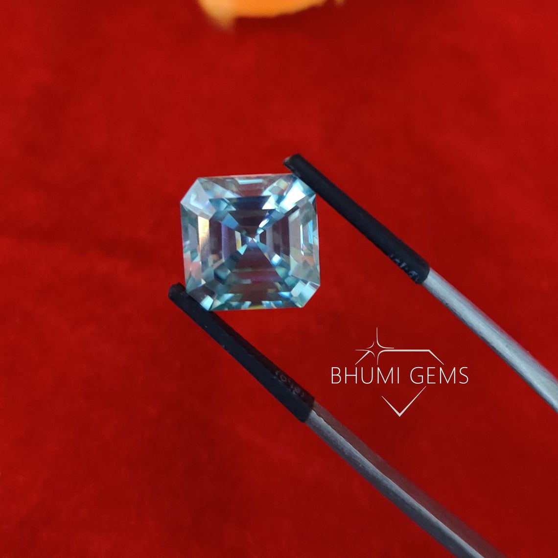 Blue Asscher Loose Moissanite Diamond Gemstone For Engagement, Wedding, Anniversary, Bridal Making Ring, Earring, Pandant By Bhumi Gems