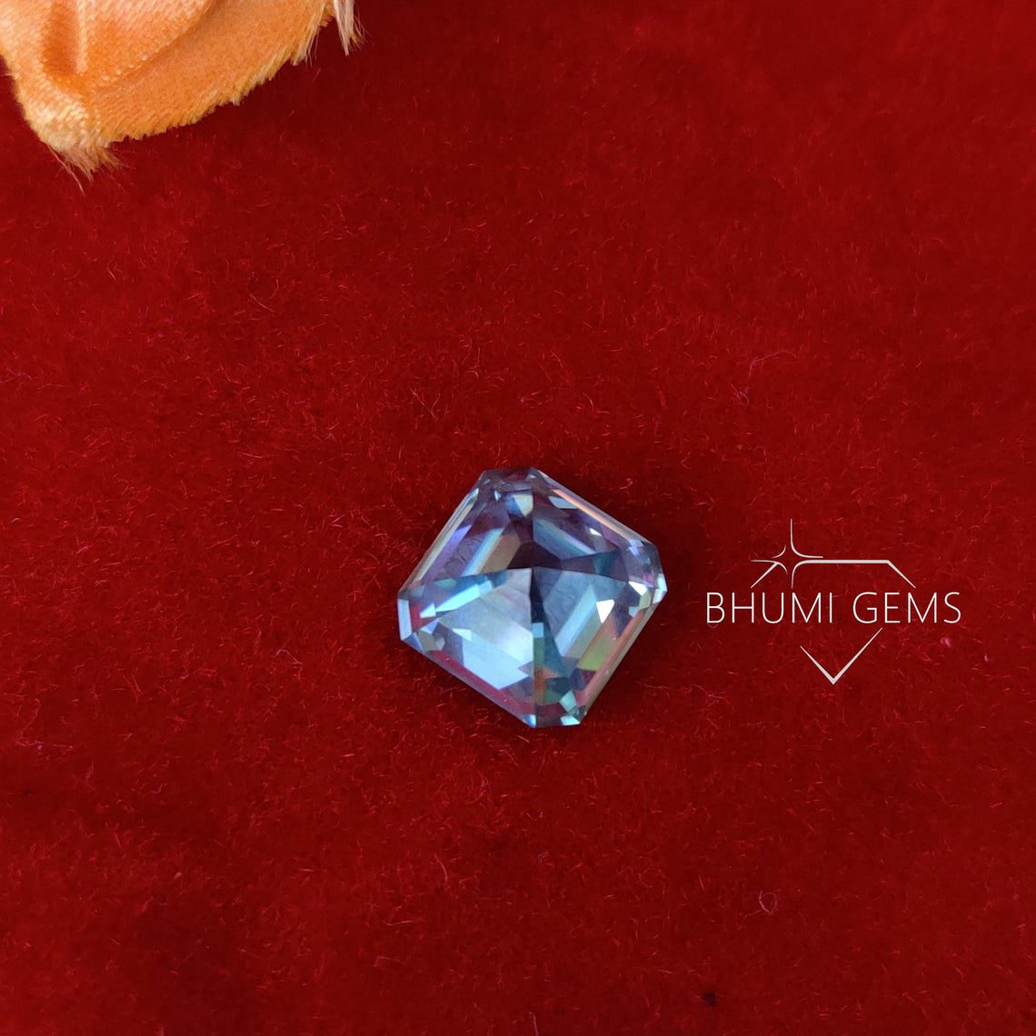 Blue Asscher Loose Moissanite Diamond Gemstone For Engagement, Wedding, Anniversary, Bridal Making Ring, Earring, Pandant By Bhumi Gems