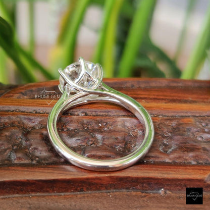 Classic 3 CT Round Cut Moissanite Engagement Ring - view 4