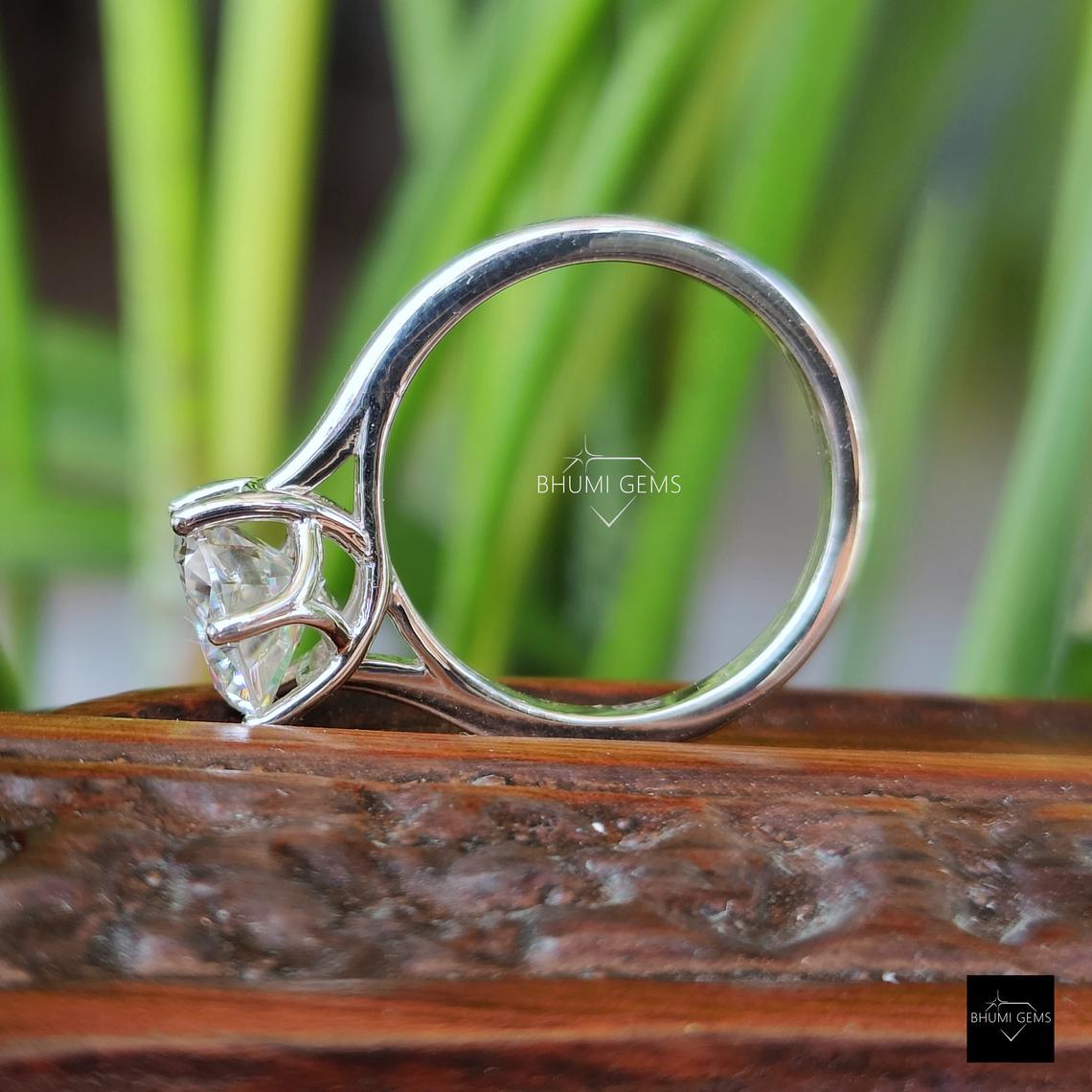 Classic 3 CT Round Cut Moissanite Engagement Ring - view 5