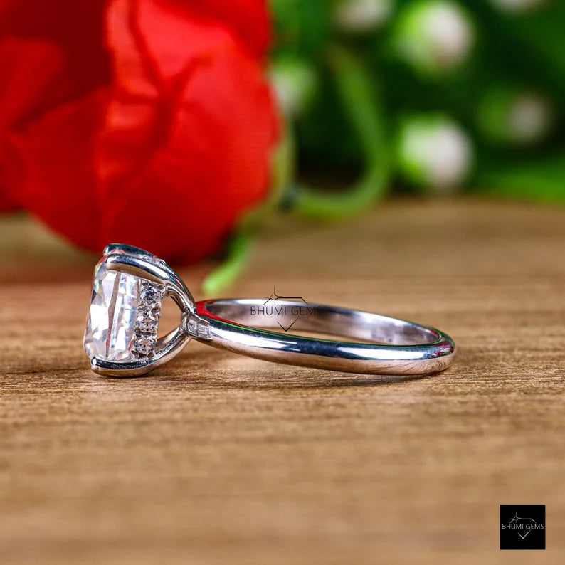 Cushion Moissanite 3 CT Engagement Ring - view 4