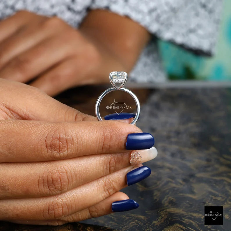 Cushion Moissanite 3 CT Engagement Ring - view 6