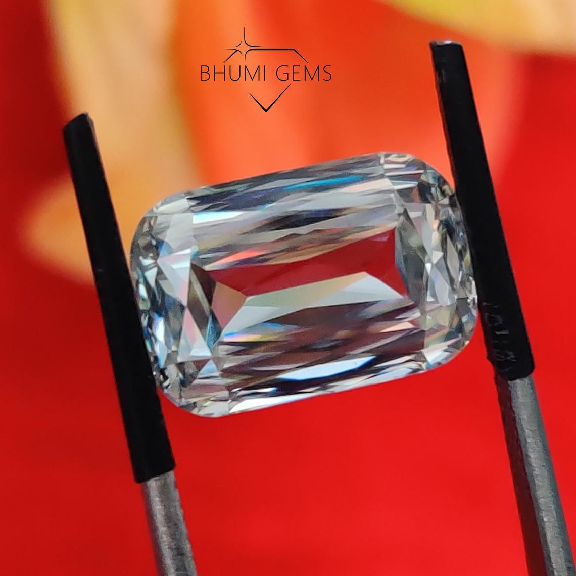 Emerald Criss Cut 2CT-25CT Loose Moissanite Diamond | Gemstone | Fancy Cut | Bhumi Gems | Making Ring, Earrings, Pendant | Genuine Moissanite