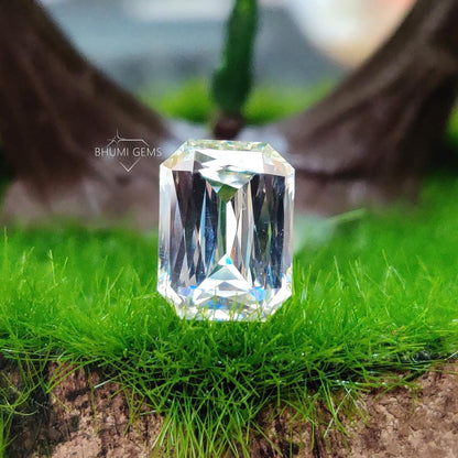 Emerald Criss Cut Loose Moissanite Diamond - view 4