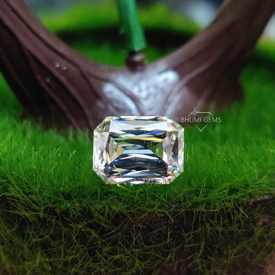 Emerald Criss Cut Loose Moissanite Diamond - view 2