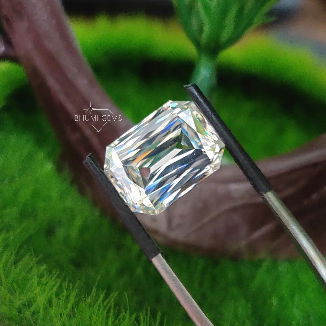 Emerald Criss Cut Loose Moissanite Diamond - view 3