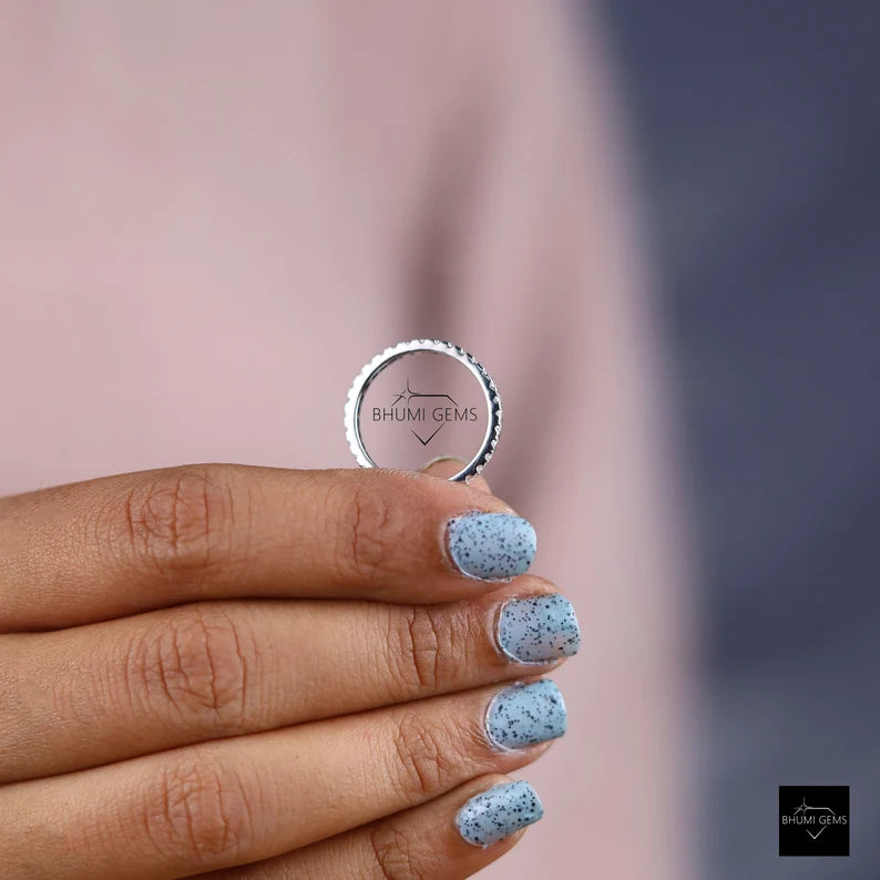 Full Eternity 2 MM Round Moissanite Band - view 5