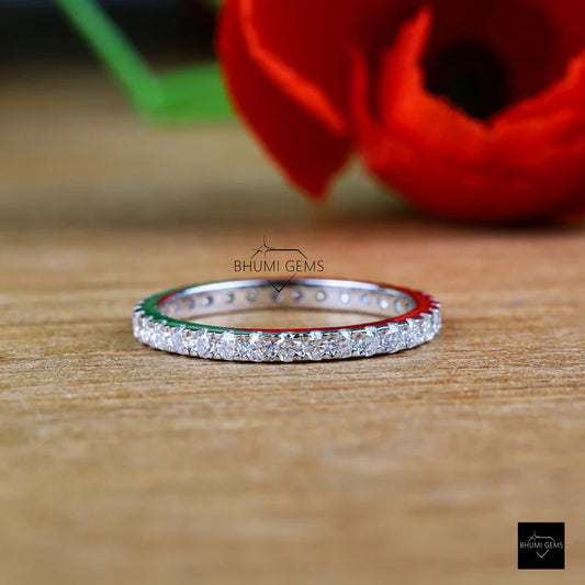 2MM Round Moissanite Bridal Wedding Band