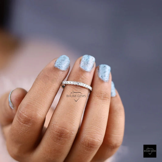 Full Eternity 2 MM Round Moissanite Band - view 2