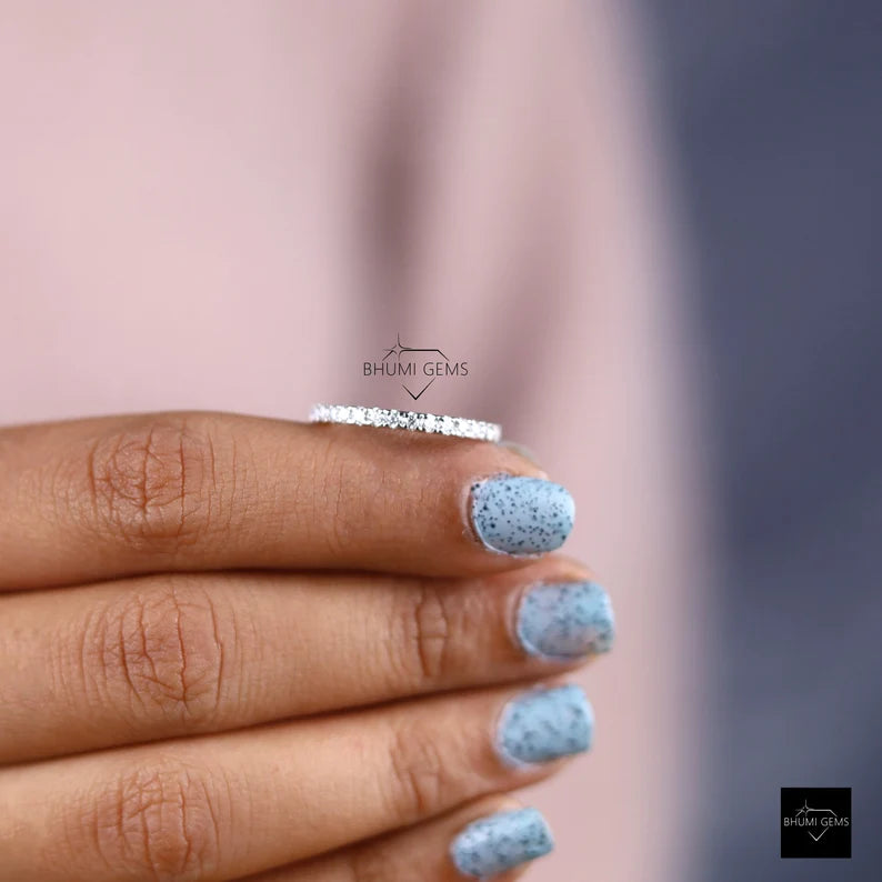 Full Eternity 2 MM Round Moissanite Band - view 3