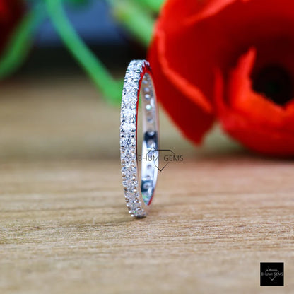 Full Eternity 2 MM Round Moissanite Band - view 4