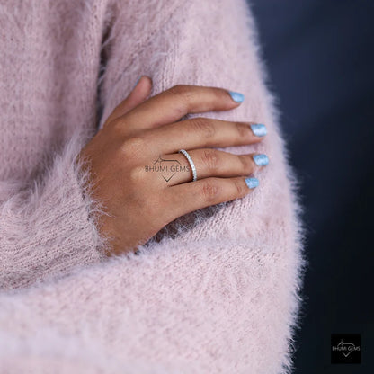 Full Eternity 2 MM Round Moissanite Band - view 6