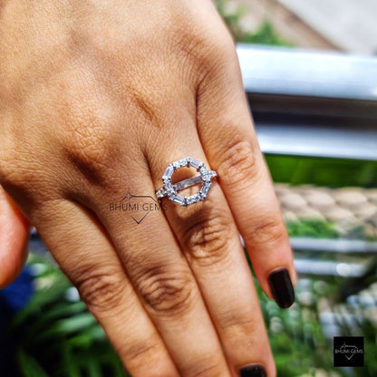 Halo Moissanite Semi Mount Engagement Ring - view 5