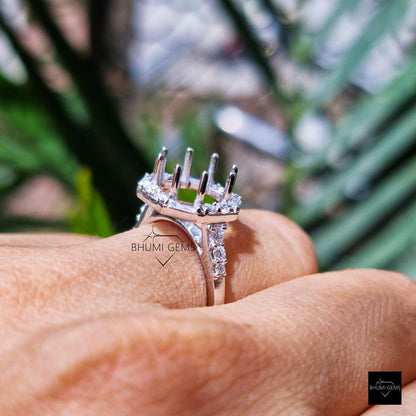 Halo Moissanite Semi Mount Engagement Ring - view 6