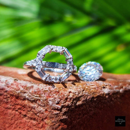 Round Semi Mount Moissanite Engagement Ring