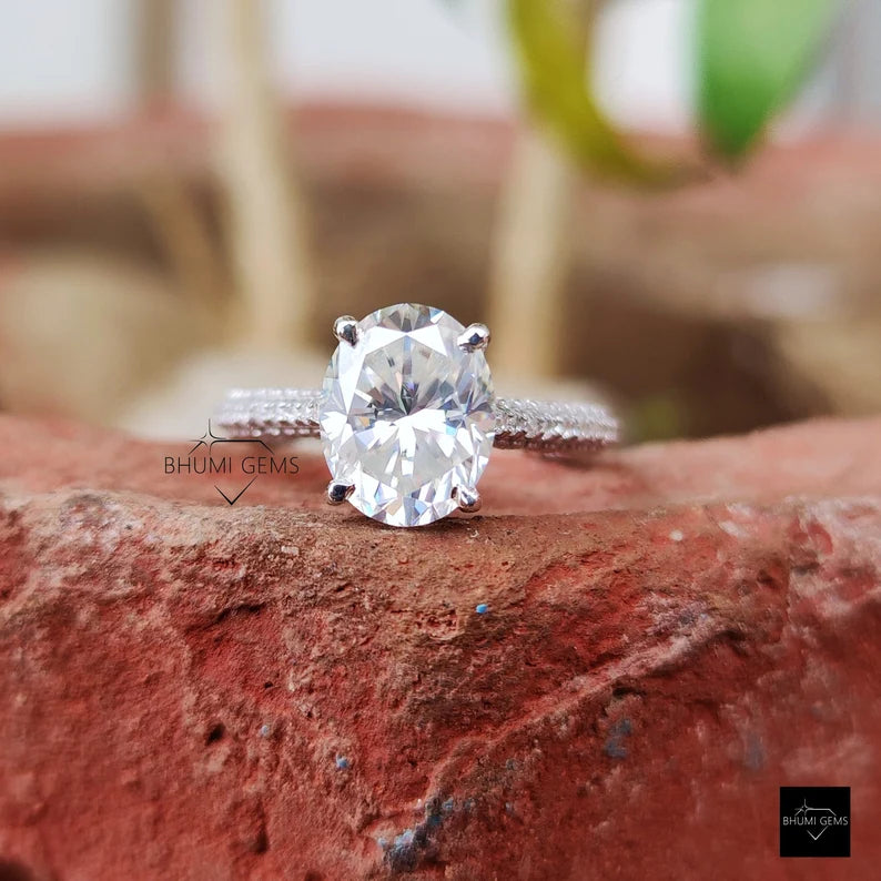Oval Moissanite Engagement Ring - view 2