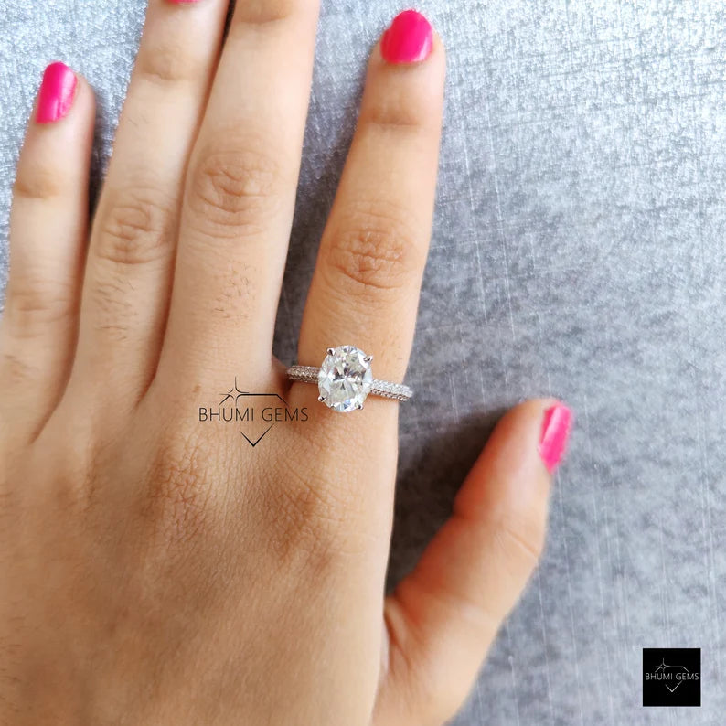 Oval Moissanite Engagement Ring - view 5