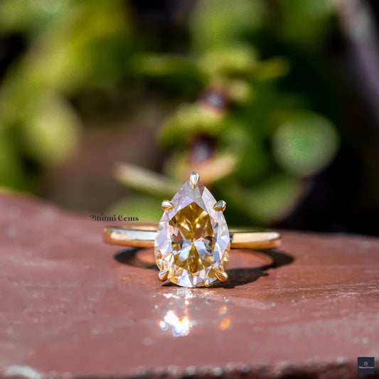 3 CT Champagne Moissanite Engagement Ring