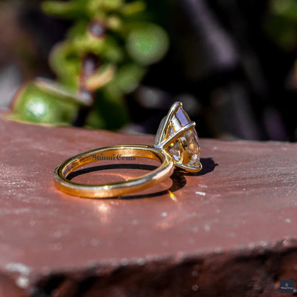 Champagne Moissanite 3 CT Pear Shaped Engagement Ring - view 6