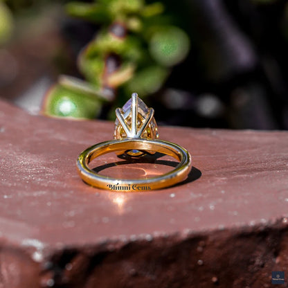 Champagne Moissanite 3 CT Pear Shaped Engagement Ring - view 5