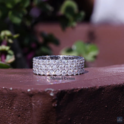 2.5MM Round Moissanite Wedding Band Engagement