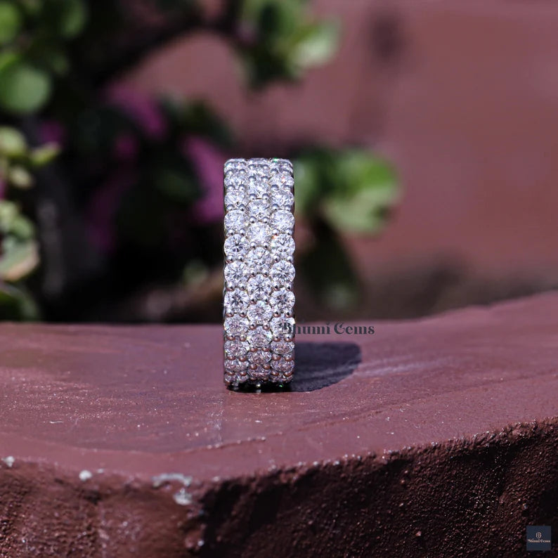 2.5MM Round Moissanite Wedding Band - view 6