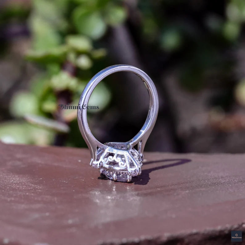 Vintage 1 CT Marquise Cut Moissanite Engagement Ring - view 6