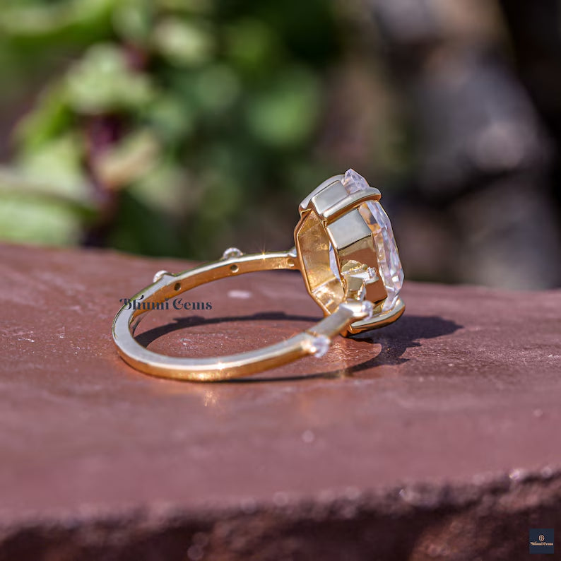 3 CT Dutch Marquise Cut Moissanite Engagement Ring - view 3