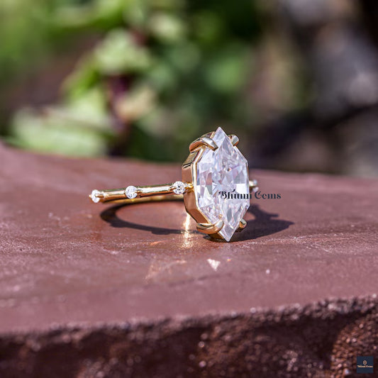 3 CT Dutch Marquise Cut Moissanite Engagement Ring - view 2