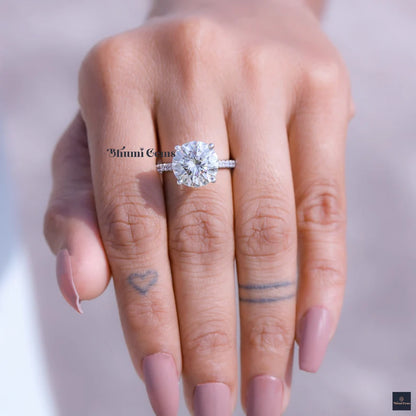 5 CT Round Moissanite Engagement Ring - view 6