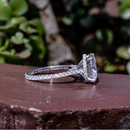 5 CT Round Moissanite Engagement Ring - view 4