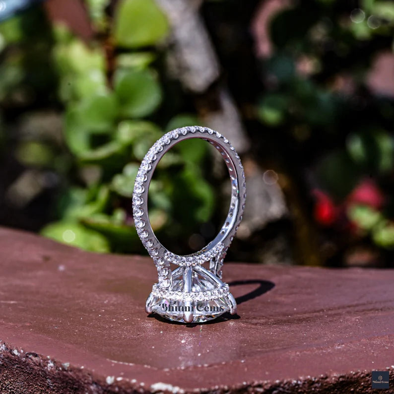 5 CT Round Moissanite Engagement Ring - view 3