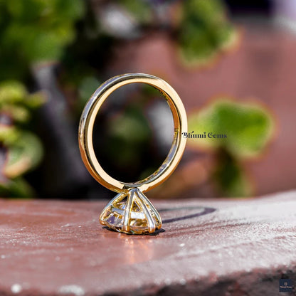 Champagne Moissanite 3 CT Pear Shaped Engagement Ring - view 4