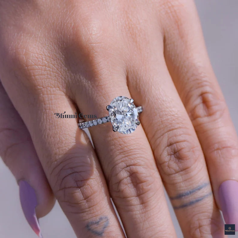 Oval Moissanite Engagement Ring - view 2