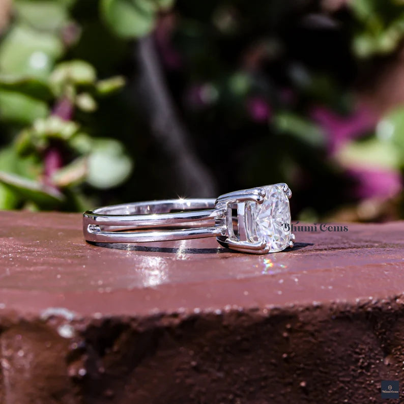 2 CT Cushion Moissanite Engagement Ring - view 6
