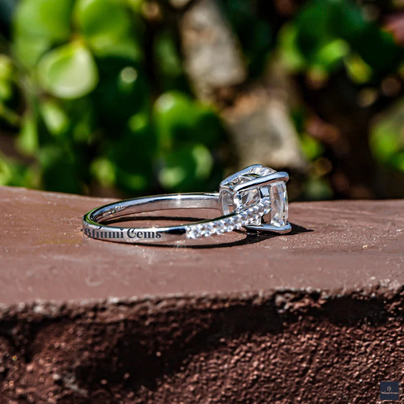 2 CT Cushion Moissanite Solitaire Engagement Ring - view 5