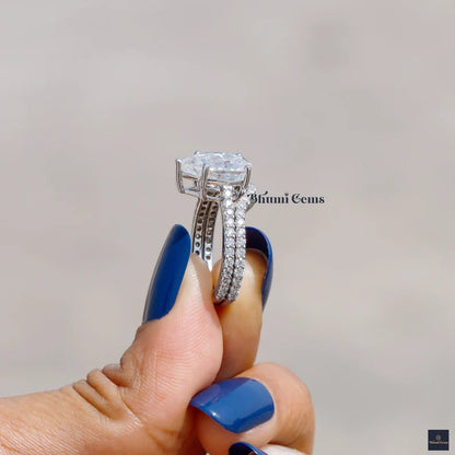 3 CT Pear Moissanite Bridal Ring - view 4