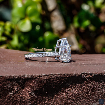 3 CT Pear Moissanite Bridal Ring - view 2