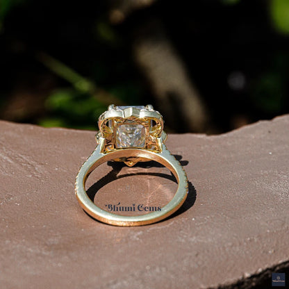 Emerald Cut 3CT Moissanite Antique Engagement Ring - view 5