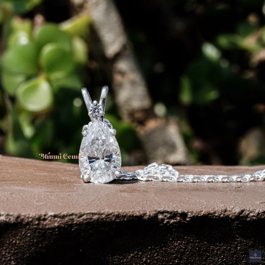 3 ct pear moissanite pendant for anniversary gifts jewelry