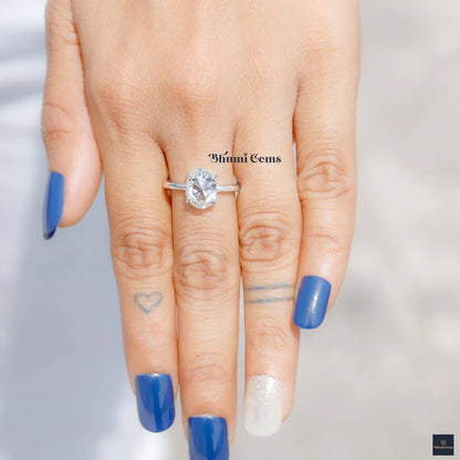 3 CT Oval Rose Cut Moissanite Ring - view 6